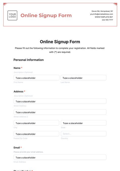 Online Signup