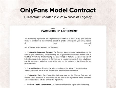 Onlyfans Contract Template