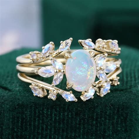 Sparkling Elegance: The Ultimate Opal Wedding Ring Set for Your Big Day