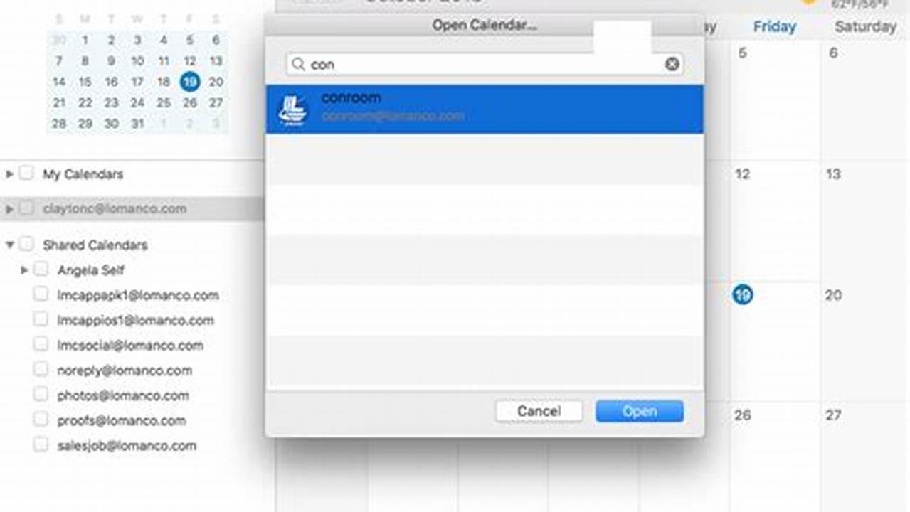 Open Shared Calendar Mac