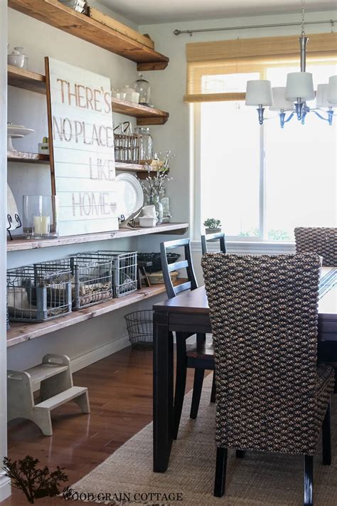 DIY Dining Room Open Shelving The Wood Grain Cottage