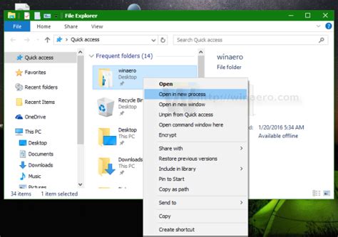 Open Folder Windows in a Separate Process