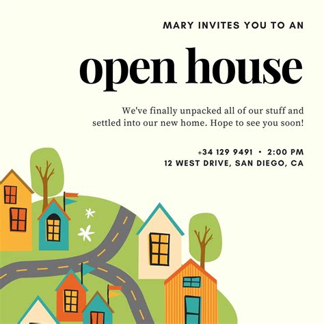 Open House Invitations Templates