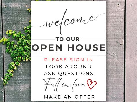 Open House Welcome Sign