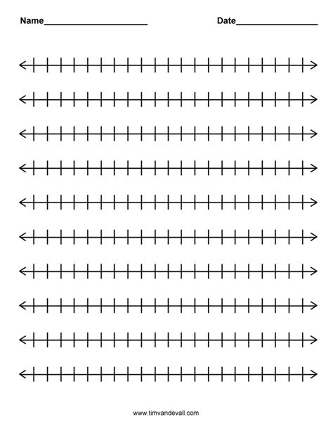 Open Number Line Printable