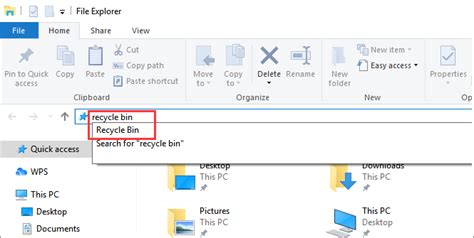 Open Recycle Bin From The File Explorer