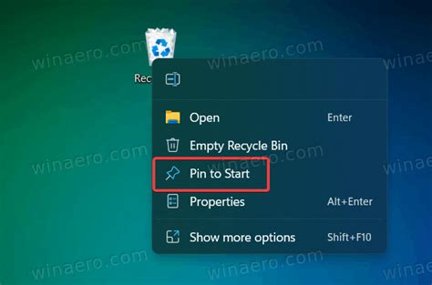 Open Recycle Bin From The Start Menu
