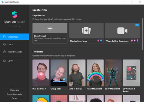 Open Spark AR Studio