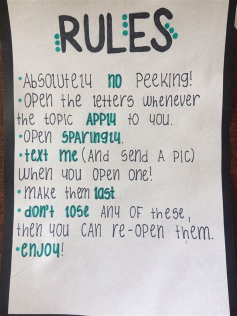 Open When Letter Rules