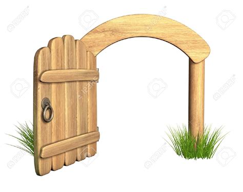 Open Wooden Gate Clipart