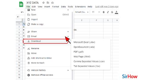 Open the Downloaded Excel File