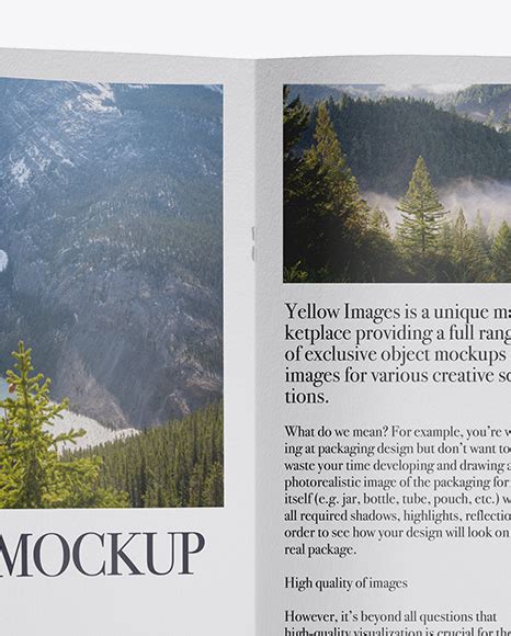Opened Textured Magazine Mockup Top View