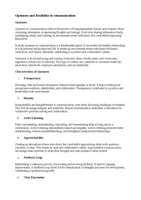 Openness to Experience and Communication Flexibility
