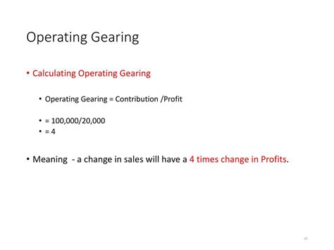 Operating Gearing Calculation
