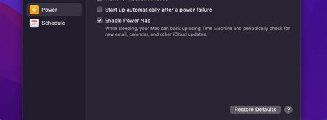 Operating System Defaults (Built-in Power)