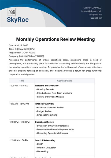 Operations Meeting Template