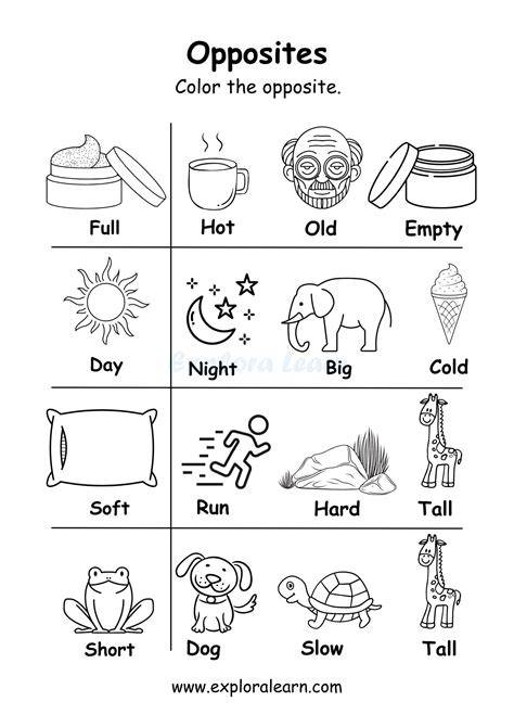 Opposites Printable