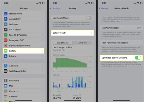 Optimized Battery Charging and Usage History