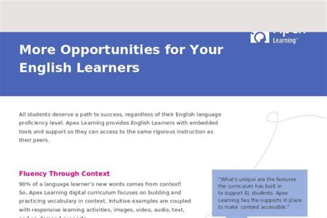 Optimizing Apex Learning Enhanced English Proficiency