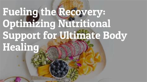 Optimizing Recovery with Nutrition