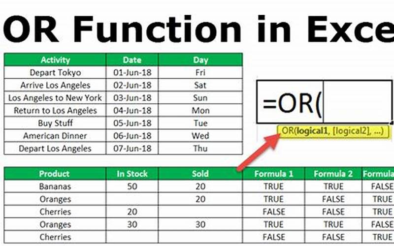Or Function Excel