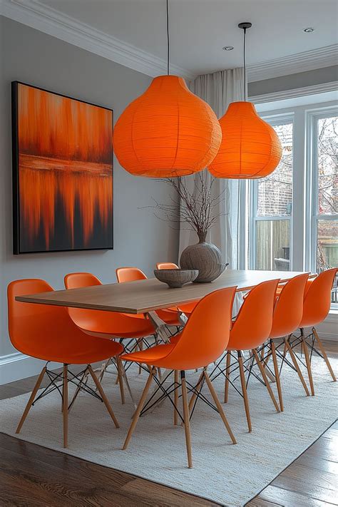 Orange Dining Room Decor