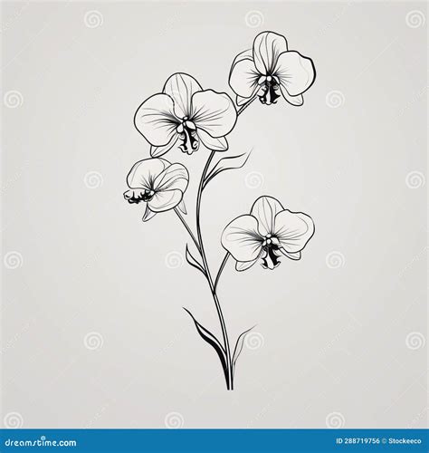 Orchid Flower Drawing Tattoo