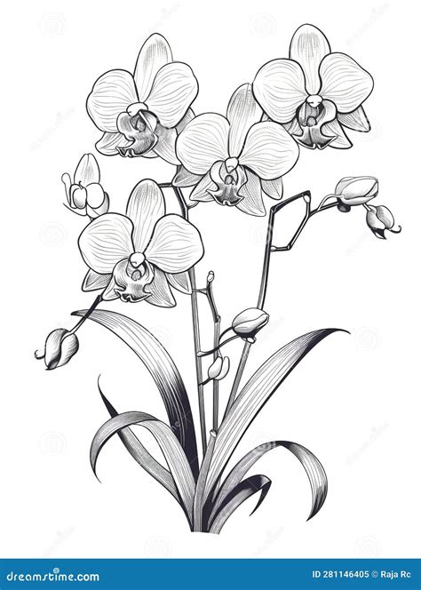 Orchid Plant Drawing