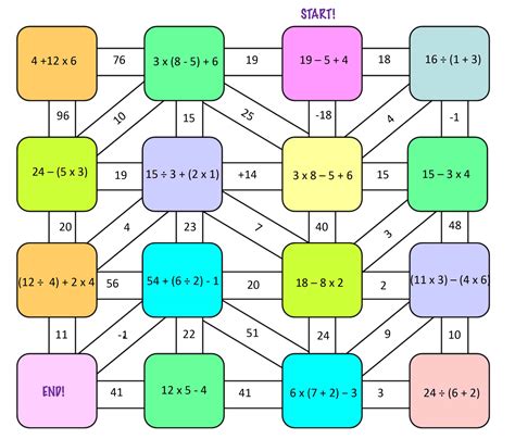 Order Of Operations Games Printable