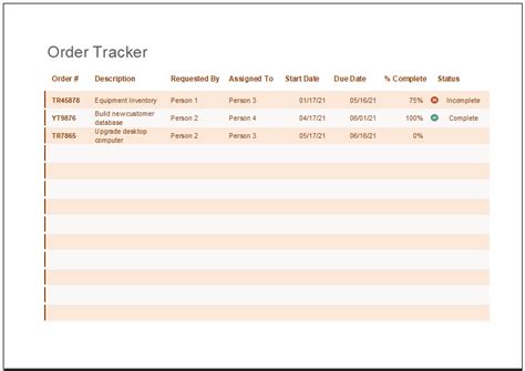 Order Tracking Template