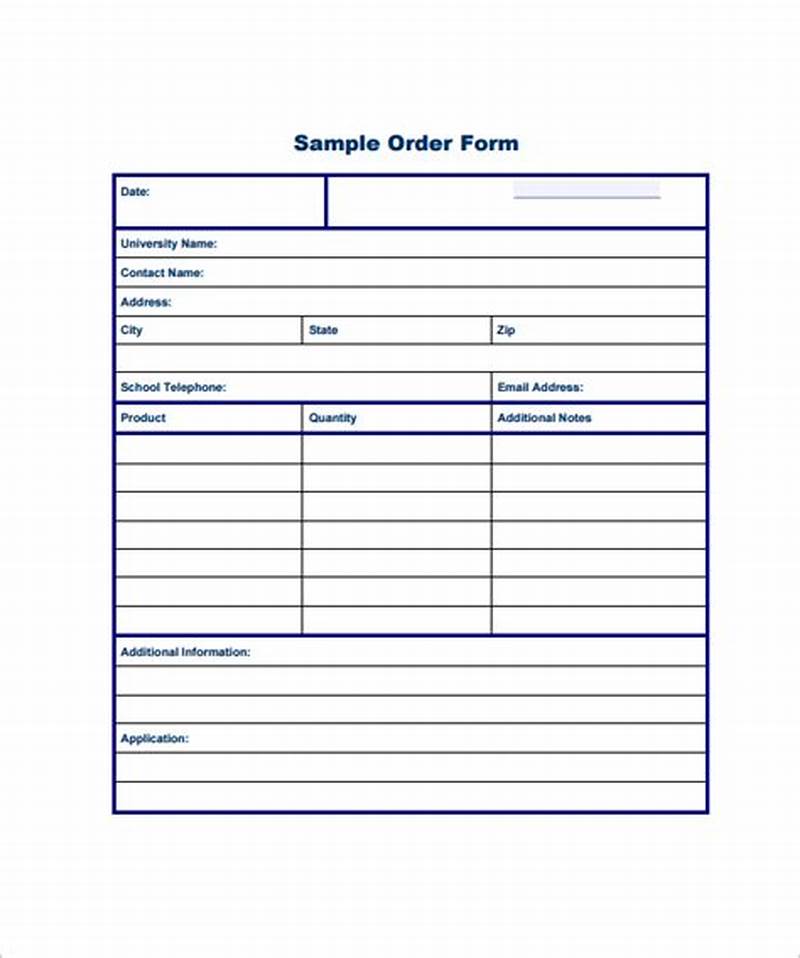 Order Form Examples Template