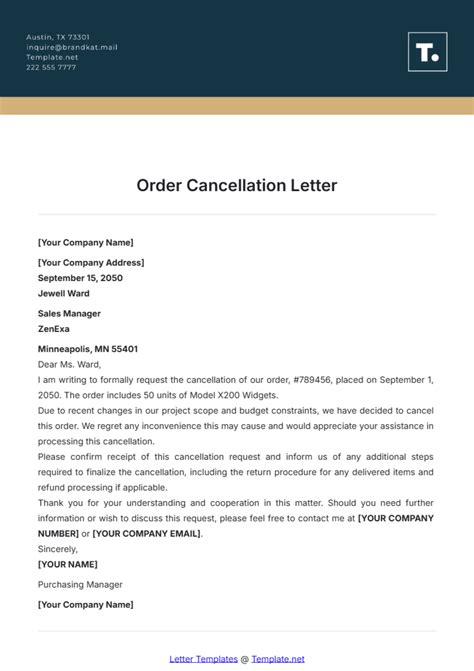 FREE 3+ Purchase Order Cancellation Letter Samples and Templates in PDF