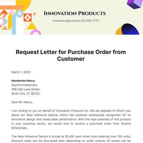FREE 24+ Sample Order Letter Templates in PDF MS Word Pages