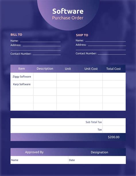 Free purchase order template Zoho Inventory