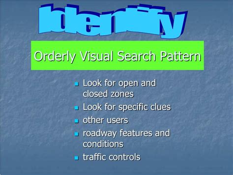 Orderly Visual Search Pattern
