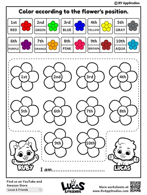 Ordinal Numbers Coloring Worksheet