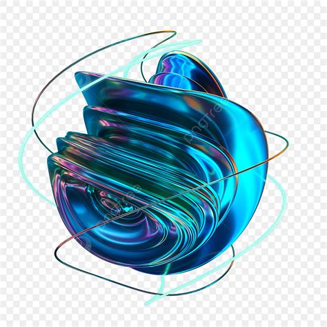 Organic Abstract Object 3D PNG