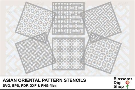 Download Oriental Pattern Stencils Files For Crafts