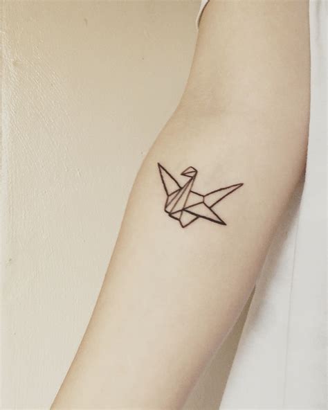 BOO TATTOO 89 — Origami crane tattoo done today on Ruth
