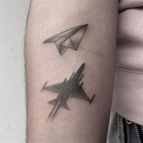 Origami Paper Airplane Tattoo