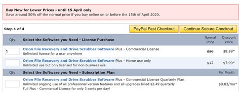 Orion File Recovery: Plans and pricing