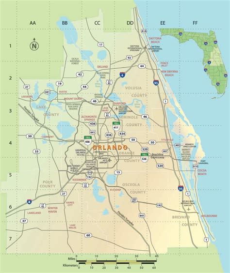 Orlando Area Map Florida