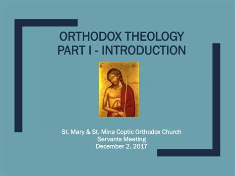 Orthodox Theology An Introduction