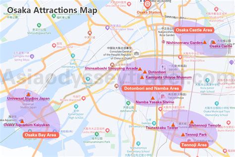 Tourist Osaka Japan Map Japan Tourist Destinations Map Tourism