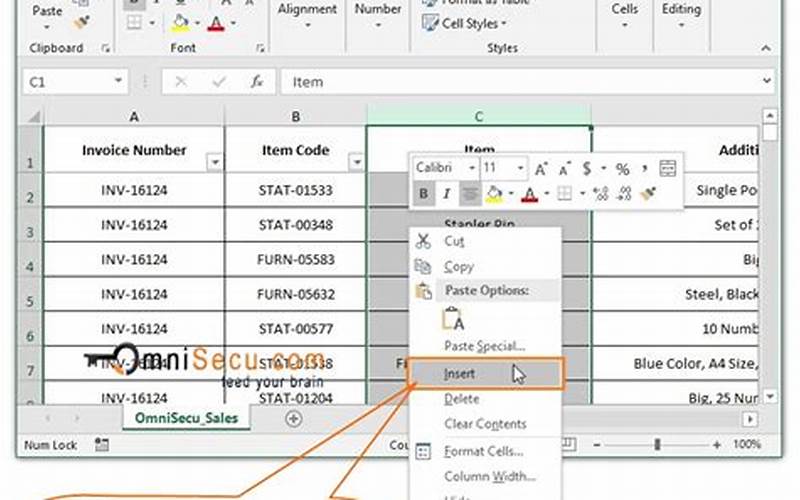 Other Excel Insert Column Options