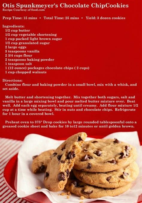 Otis Spunkmeyer Cookie Recipe