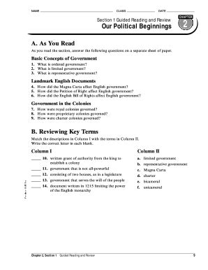 Our Political Beginnings Worksheet Answers