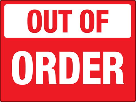 Out Of Order Sign Printable Free
