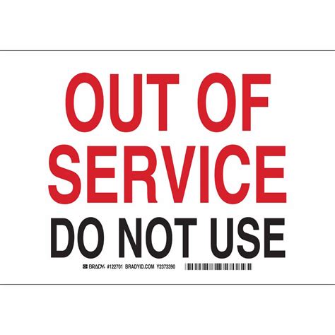 Out Of Service Sign Printable