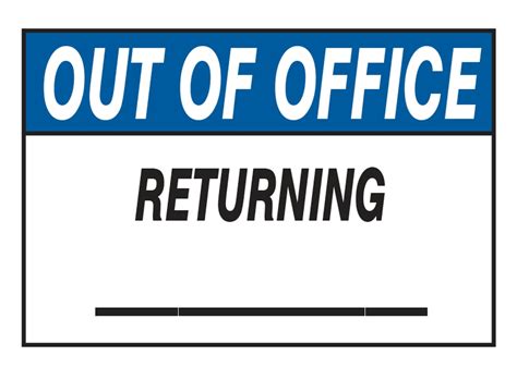 Out Of The Office Signs Printable